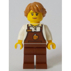 Barista - Female, Reddish Brown Apron with Cup and Name Tag, Reddish Brown Legs, Medium Nougat Hair – ГРАДСКИ