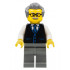 Launch Director - Male, Black Vest with Blue Striped Tie, Dark Bluish Gray Legs, Dark Bluish Gray Hair, Glasses and Moustache – ГРАДСКИ
