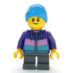 Boy - Dark Purple Jacket, Dark Bluish Gray Short Legs, Dark Azure Beanie – ГРАДСКИ