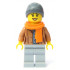 Customer - Female, Medium Nougat Jacket, Light Bluish Gray Legs, Dark Bluish Gray Beanie, Orange Scarf – ГРАДСКИ