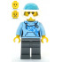 Skier - Female, Bright Light Blue Hoodie, Medium Azure Ski Helmet, Ponytail – ГРАДСКИ