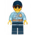 Police - City Officer Female, Bright Light Blue Shirt with Badge and Radio, Dark Blue Legs, Dark Blue Cap with Dark Orange Ponytail, Sunglasses – ГРАДСКИ