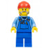 Tow Truck Driver - Male, Blue Overalls over Medium Blue Shirt, Blue Legs, Red Bandana, Beard, Back Print – ГРАДСКИ