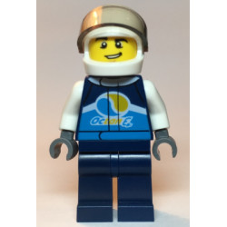 Race Car Driver, Male, Dark Blue 'Octan E' Racing Jacket and Legs, White Helmet – ГРАДСКИ