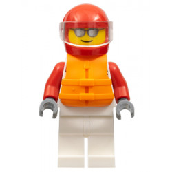 Male, White and Red Jumpsuit with 'XTREME' Logo, Red Helmet, Orange Life Jacket, Sunglasses – ГРАДСКИ
