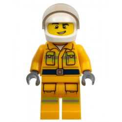 Fire - Reflective Stripes, Bright Light Orange Suit, White Helmet, Crooked Grin – ГРАДСКИ