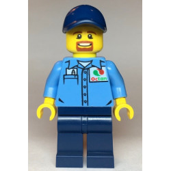 Gas Station Worker - Medium Blue Shirt with 'Octan' Logo, Dark Blue Legs and Cap – ГРАДСКИ