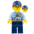 Police - City Officer Female, Bright Light Blue Shirt with Badge and Radio, Dark Blue Legs, Dark Blue Cap with Dark Orange Ponytail, Freckles – ГРАДСКИ