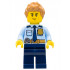 Police - City Officer Shirt with Dark Blue Tie and Gold Badge, Dark Tan Belt with Radio, Dark Blue Legs, Medium Nougat Spiked Hair – ГРАДСКИ