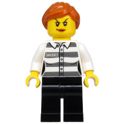 Police - Jail Prisoner 50382 Prison Stripes, Female, Black Legs, Scowl with Peach Lips, Orange Ponytail – ГРАДСКИ