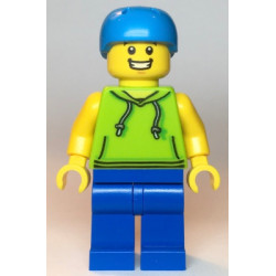 Skateboarder - Male, Lime Hoodie, Blue Legs, Dark Azure Helmet – ГРАДСКИ