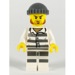 Police - Jail Prisoner 86753 Prison Stripes, Dark Bluish Gray Knit Cap, Reddish Brown Beard and Stubble – ГРАДСКИ