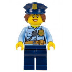 Police - City Officer Female, Bright Light Blue Shirt with Badge and Radio, Dark Blue Legs, Dark Blue Police Hat – ГРАДСКИ