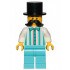 Fairground Employee, Male - Black Top Hat, Moustache, White Shirt with Stripes, Medium Azure Legs – ГРАДСКИ