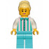 Fairground Employee, Female - Bright Light Yellow Hair with High Bun, White Shirt with Stripes, Medium Azure Legs – ГРАДСКИ