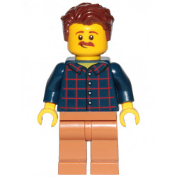 Dad - Dark Blue Plaid Button Shirt, Medium Nougat Legs, Reddish Brown Hair Swept Left Tousled – ГРАДСКИ