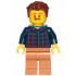 Dad - Dark Blue Plaid Button Shirt, Medium Nougat Legs, Reddish Brown Hair Swept Left Tousled – ГРАДСКИ