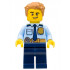 Police - City Officer Shirt with Dark Blue Tie and Gold Badge, Dark Tan Belt with Radio, Dark Blue Legs, Medium Nougat Tousled Hair – ГРАДСКИ