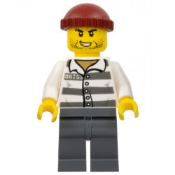 Police - Jail Prisoner 86753 Prison Stripes, Dark Red Knit Cap, Scar, and Stubble – ГРАДСКИ