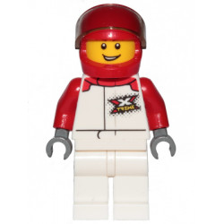 Race Car Driver - Male, White and Red Jumpsuit with 'XTREME' Logo, White Legs, Red Helmet – ГРАДСКИ