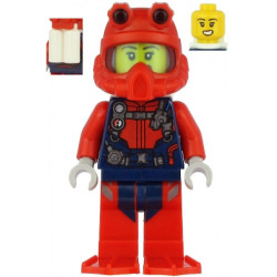 Scuba Diver - Female, Open Mouth, Red Helmet, White Air Tanks, Red Flippers – ГРАДСКИ