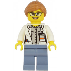 Ocean Researcher - Female, White Jacket, Sand Blue Legs, Glasses, Medium Nougat Hair – ГРАДСКИ