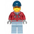Explorer - Male, Dark Red Hooded Sweatshirt, Dark Blue Cap, Frown, Sweat Drops – ГРАДСКИ