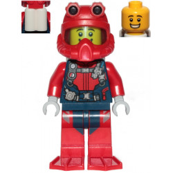 Scuba Diver - Male, Open Mouth Smile, Red Helmet, White Air Tanks, Red Flippers – ГРАДСКИ