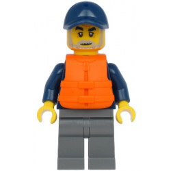 Deep Sea Explorers Boat Captain - Dark Blue Turtleneck Sweater and Cap, Dark Bluish Gray Legs, Life Jacket – ГРАДСКИ