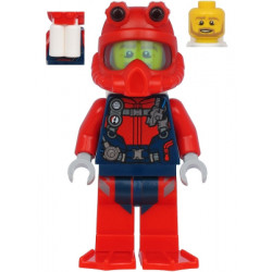 Scuba Diver - Male, Open Mouth, Dark Tan Beard, Red Helmet, White Air Tanks, Red Flippers – ГРАДСКИ