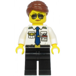 Pilot - Female, Reddish Brown Hair, White Shirt with Dark Blue Tie, Black Legs – ГРАДСКИ