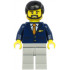 Steward - Male, Black Hair, Dark Blue Suit with Striped Tie, Light Bluish Gray Legs – ГРАДСКИ