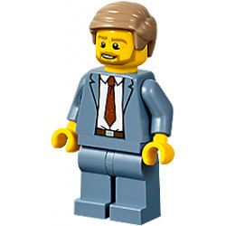 Plane Passenger - Male, Sand Blue Suit, Dark Red Tie, Dark Tan Hair Short Combed Sideways, Beard – ГРАДСКИ
