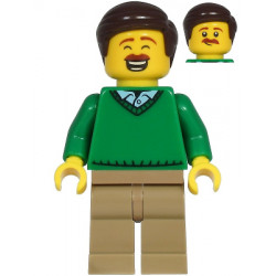 Mark McCloud - Dad, Green V-Neck Sweater, Dark Tan Legs, Dark Brown Hair – ГРАДСКИ