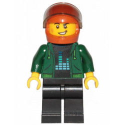 Detective - Male, Dark Green Hoodie, Black Legs, Dark Orange Helmet, Trans-Brown Visor – ГРАДСКИ