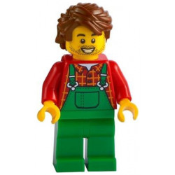Farmer - Overalls Green, Red Plaid Shirt, Reddish Brown Hair Swept Back Tousled – ГРАДСКИ