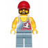 Skater - Tank Top with Surfer Silhouette, Sand Blue Legs, Red Cap, Black Angular Beard – ГРАДСКИ