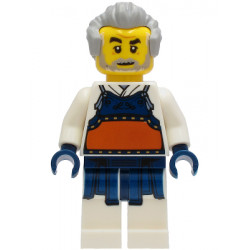 Kendo Instructor - White Robe with Dark Blue and Dark Orange Bogu Armor, Light Bluish Gray Hair – ГРАДСКИ