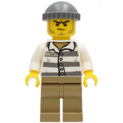 Police - Jail Prisoner 86753 Prison Stripes, Dark Tan Legs, Dark Bluish Gray Knit Cap – ГРАДСКИ