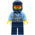 Police - City Officer Bright Light Blue Shirt with Silver Stripe, Badge, and Radio, Dark Blue Legs, Dark Blue Dirt Bike Helmet, Safety Glasses – ГРАДСКИ