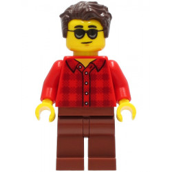 Man - Red Plaid Flannel Shirt, Reddish Brown Legs, Dark Brown Hair, Sunglasses – ГРАДСКИ