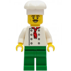 Chef - White Torso with 8 Buttons, No Wrinkles Front or Back, Green Legs, White Chef Toque – ГРАДСКИ