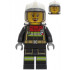 Fire - Female, Black Jacket and Legs with Reflective Stripes and Red Collar, White Fire Helmet, Trans-Brown Visor (Sarah Feldman) – ГРАДСКИ