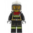 Fire - Male, Black Jacket and Legs with Reflective Stripes and Red Collar, White Fire Helmet, Trans-Brown Visor, Black Beard – ГРАДСКИ