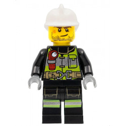 Fire - Reflective Stripes with Utility Belt and Flashlight, White Fire Helmet, Beard Stubble, Brown Eyebrows – ГРАДСКИ