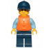 Police - City Officer Female, Bright Light Blue Shirt with Badge and Radio, Dark Blue Legs, Dark Blue Cap with Dark Orange Ponytail, Life Jacket – ГРАДСКИ
