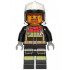 Fire - Male, Black Jacket and Legs with Reflective Stripes and Red Collar, White Fire Helmet, Trans-Brown Visor, Dark Orange Goatee – ГРАДСКИ