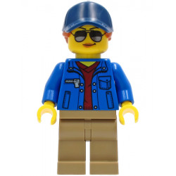 Ground Crew - Female, Blue Jacket over Dark Red V-Neck Sweater, Dark Tan Legs, Dark Blue Cap with Dark Orange Ponytail – ГРАДСКИ