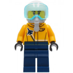 Airshow Jet Pilot - Bright Light Orange Jacket, Dark Blue Legs, White Helmet, Oxygen Mask – ГРАДСКИ