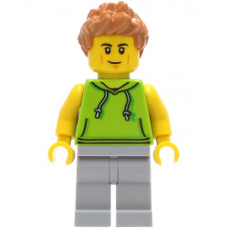 Car Driver - Male, Lime Hoodie, Light Bluish Gray Legs, Medium Nougat Hair – ГРАДСКИ